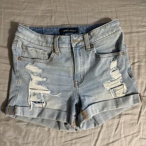Aeropostale Light Blue Distressed Jean Shorts